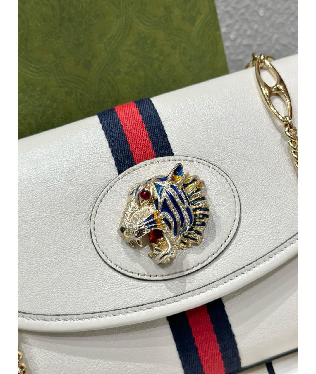 GUCCI Белая кожаная сумка через плечо, фото 3
