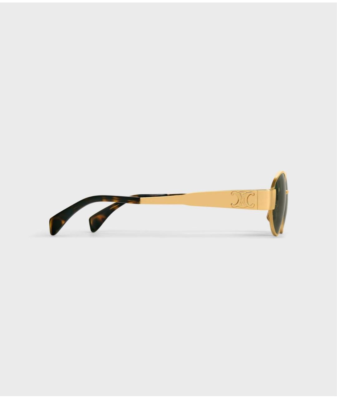 CELINE Золотые металлические солнцезащитные очки, фото 3