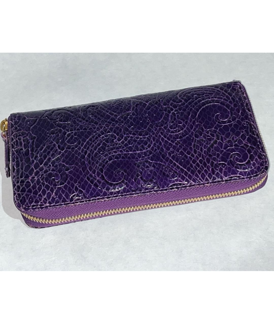 ETRO Фиолетовый кожаный кошелек, фото 4