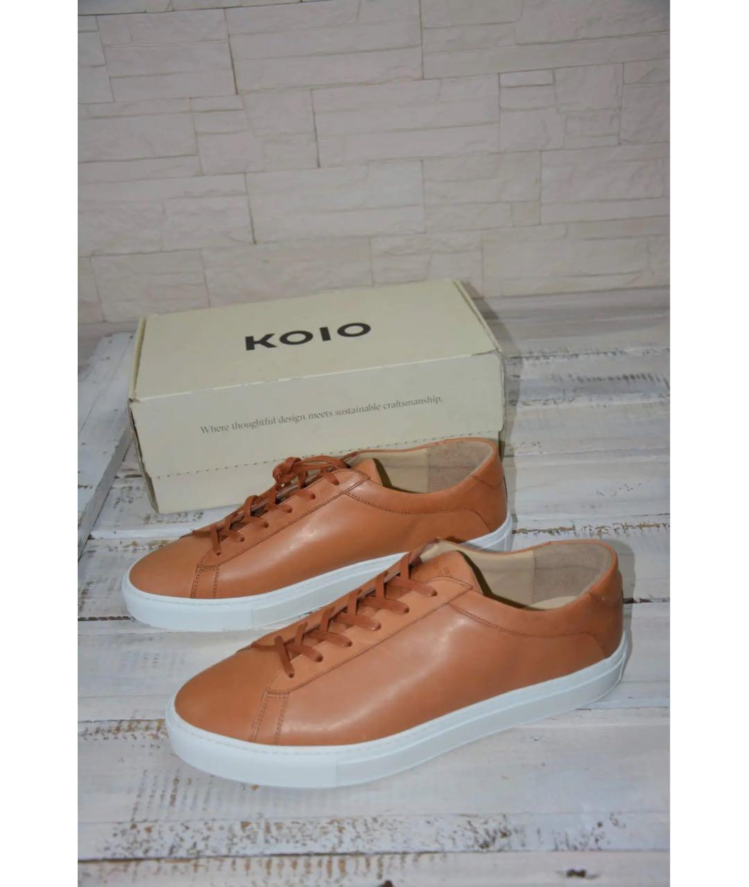 KOIO Оранжевое кожаные низкие кроссовки / кеды, фото 5