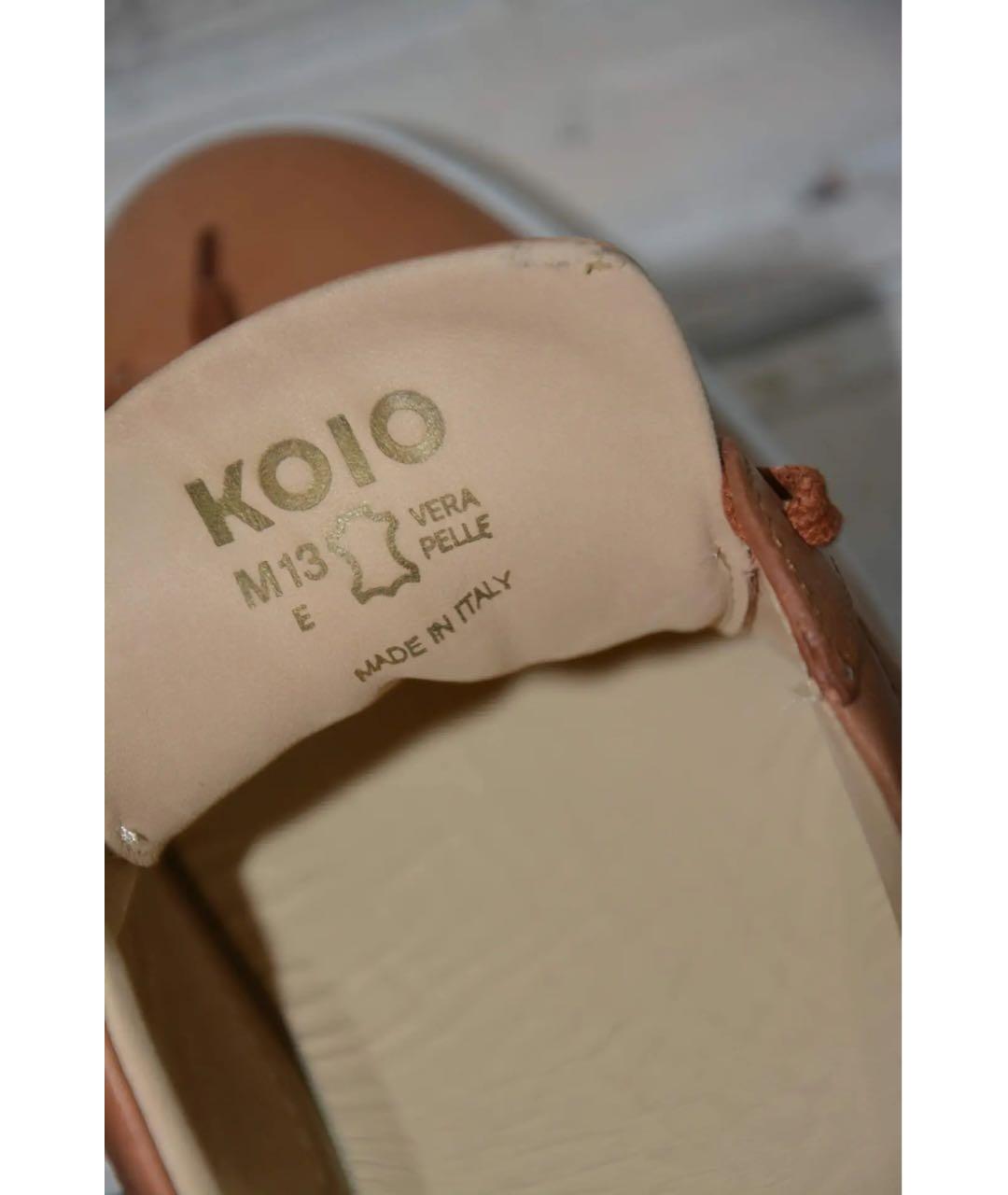 KOIO Оранжевое кожаные низкие кроссовки / кеды, фото 8