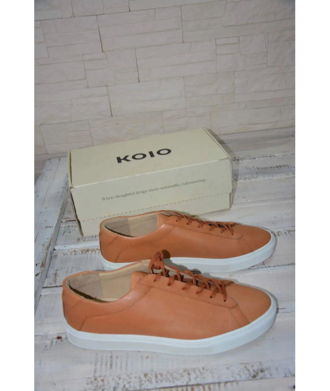 KOIO Оранжевое кожаные низкие кроссовки / кеды, фото 9