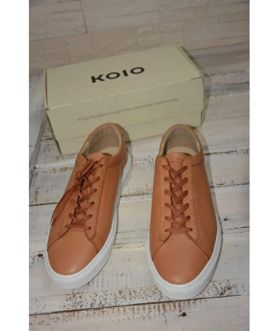 KOIO Оранжевое кожаные низкие кроссовки / кеды, фото 2