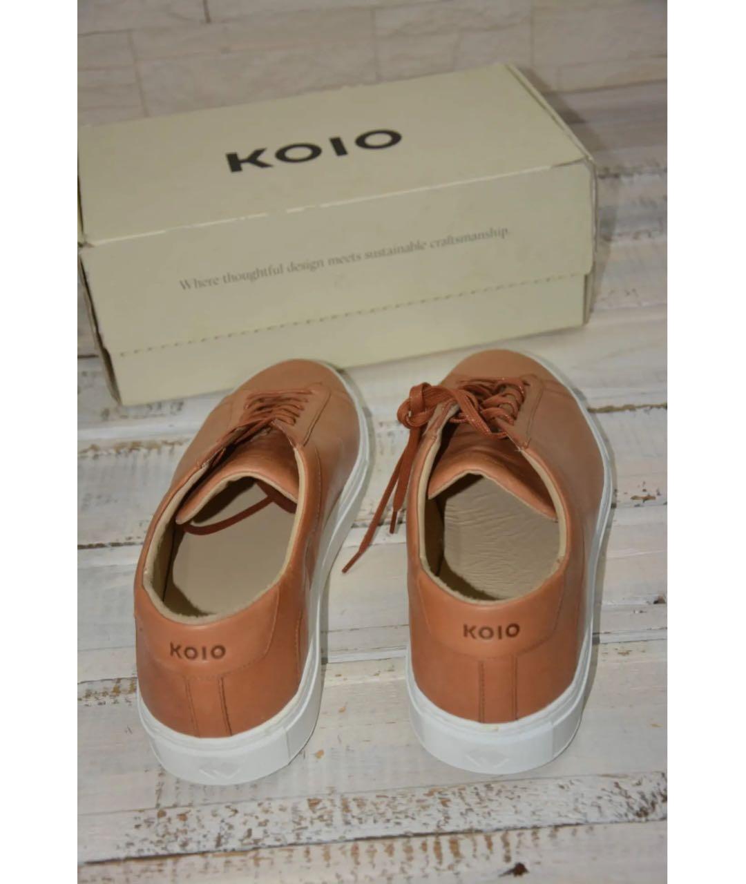 KOIO Оранжевое кожаные низкие кроссовки / кеды, фото 4