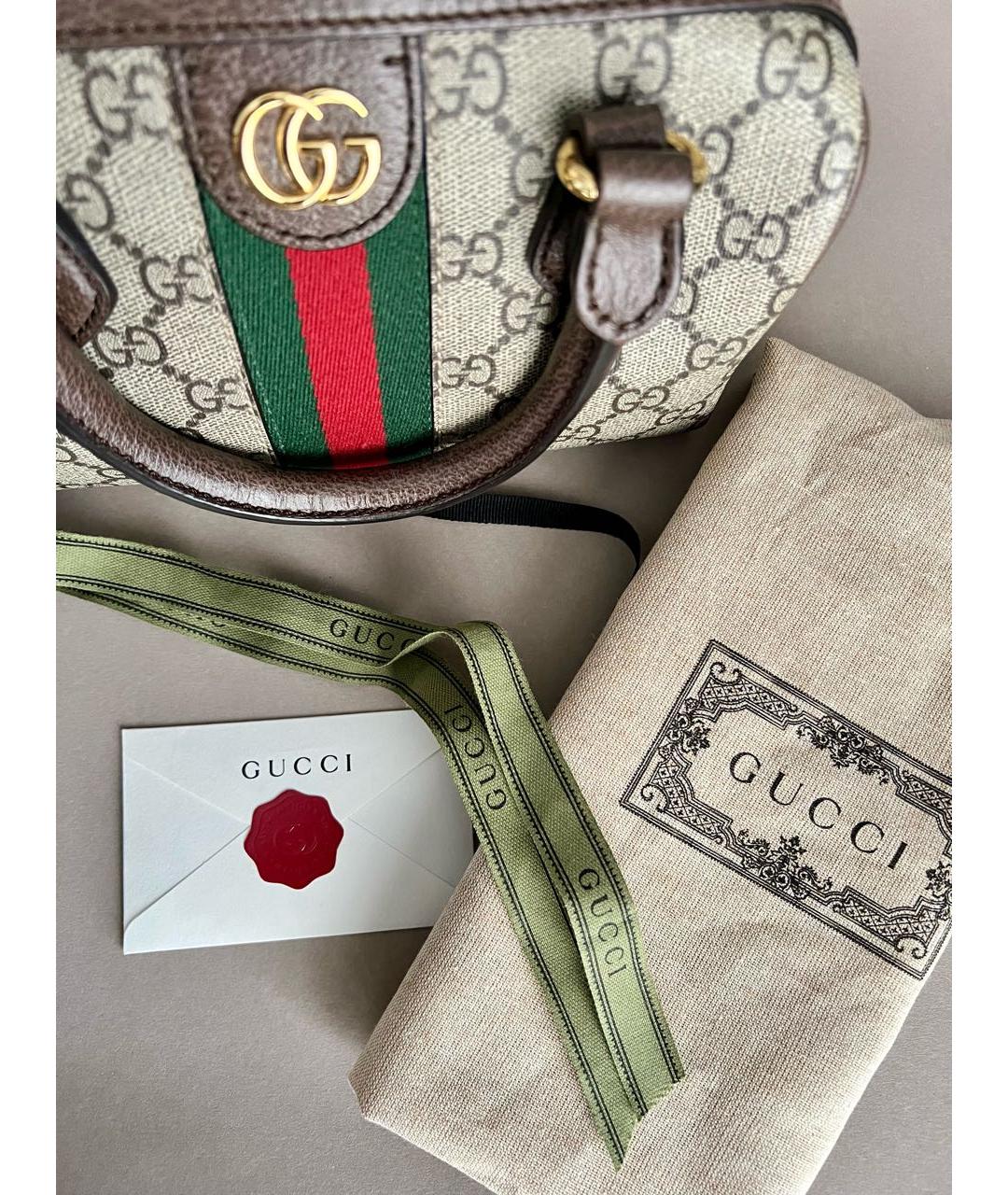 GUCCI Коричневая сумка с короткими ручками, фото 5