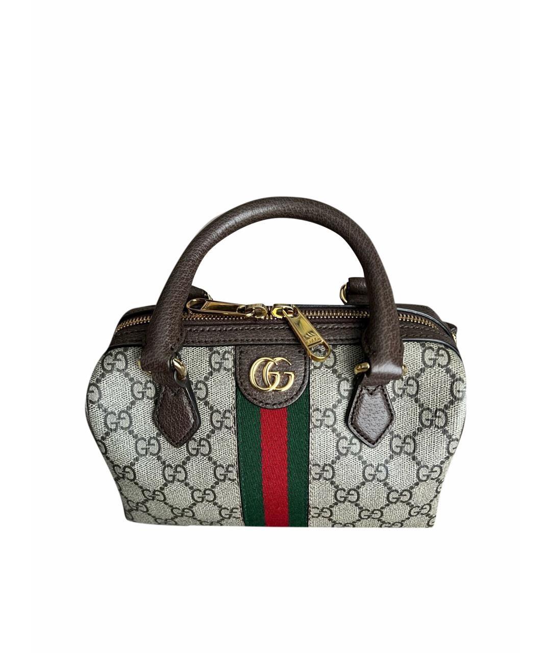 GUCCI Коричневая сумка с короткими ручками, фото 1