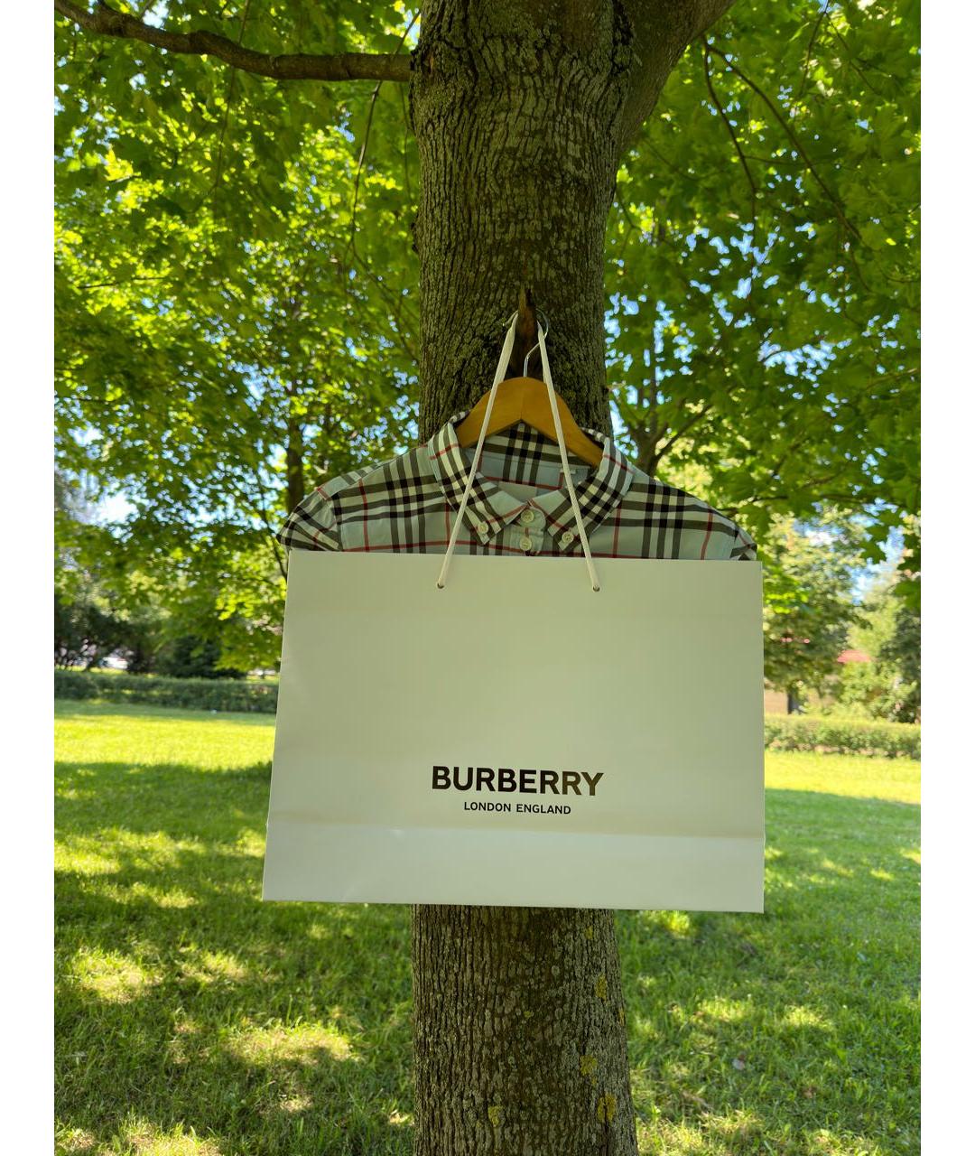 BURBERRY Голубая хлопковая рубашка, фото 5