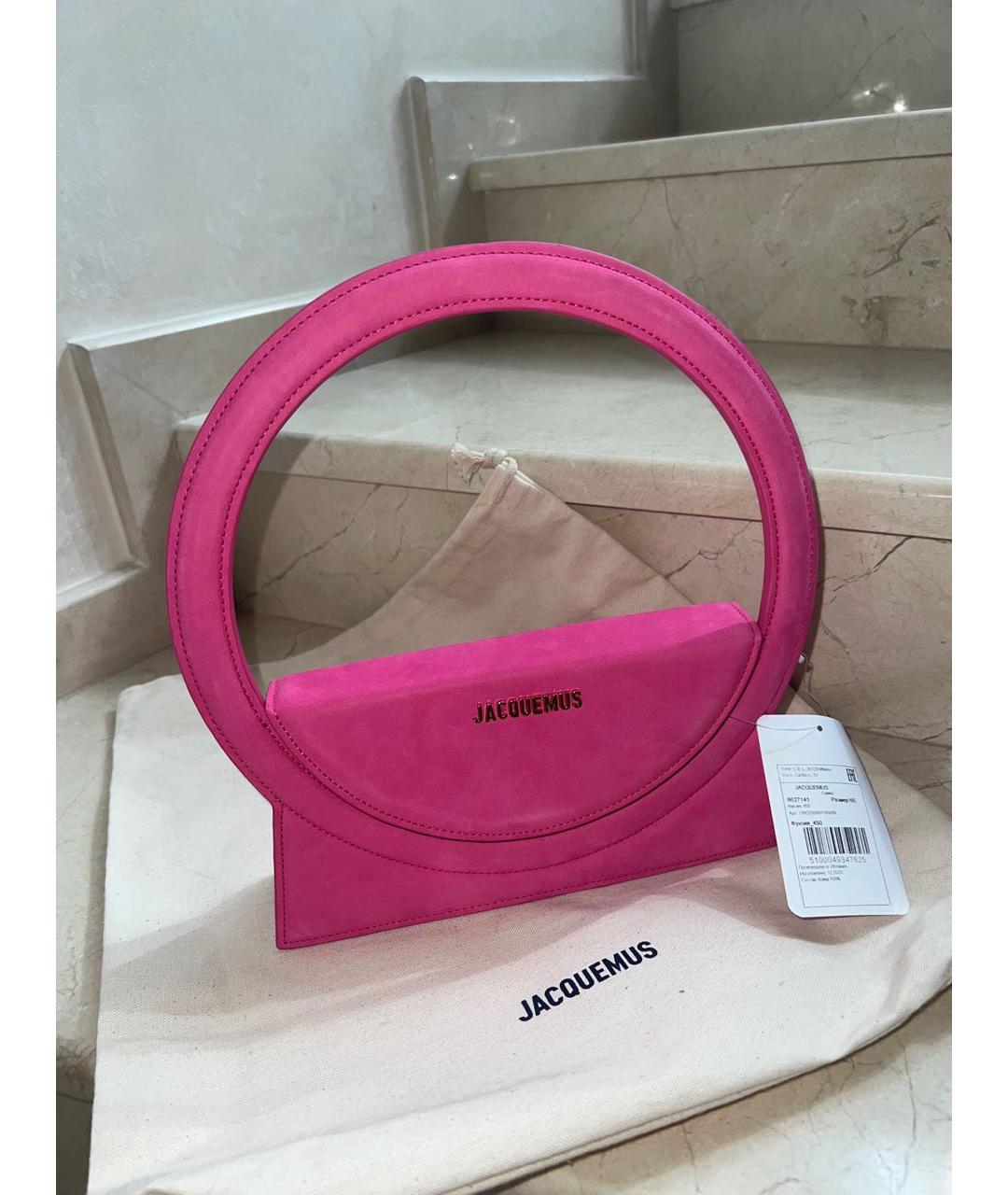 JACQUEMUS Фуксия кожаная сумка с короткими ручками, фото 3
