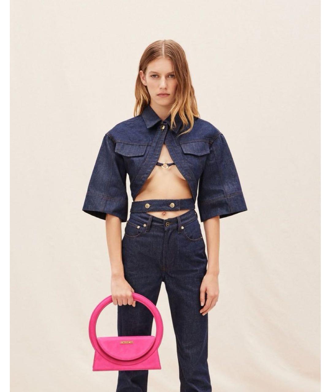 JACQUEMUS Фуксия кожаная сумка с короткими ручками, фото 2