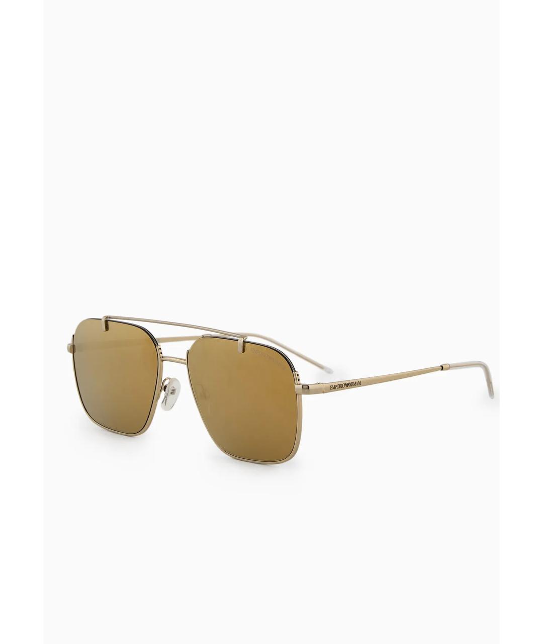 EMPORIO ARMANI Золотые металлические солнцезащитные очки, фото 2