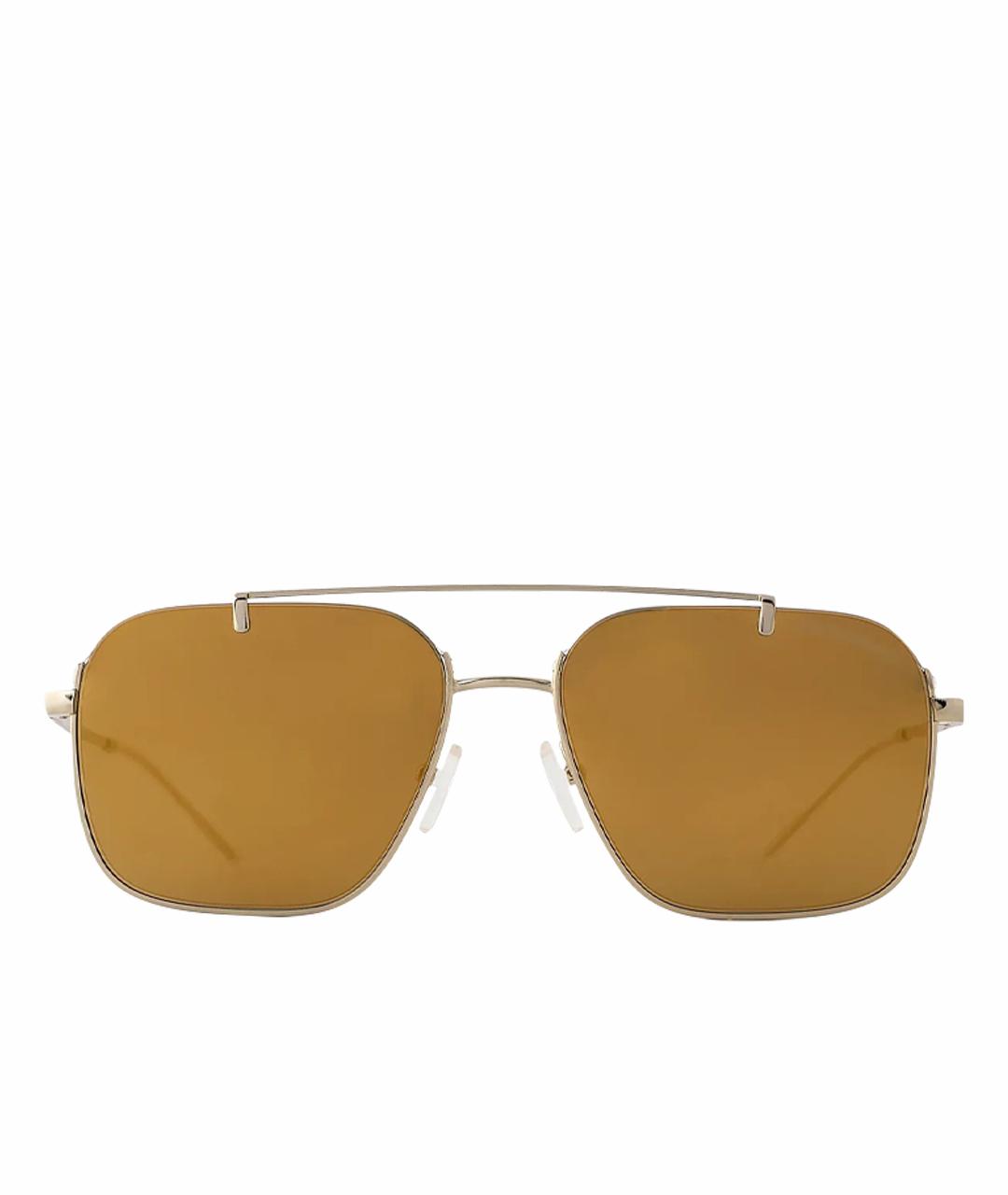 EMPORIO ARMANI Золотые металлические солнцезащитные очки, фото 1