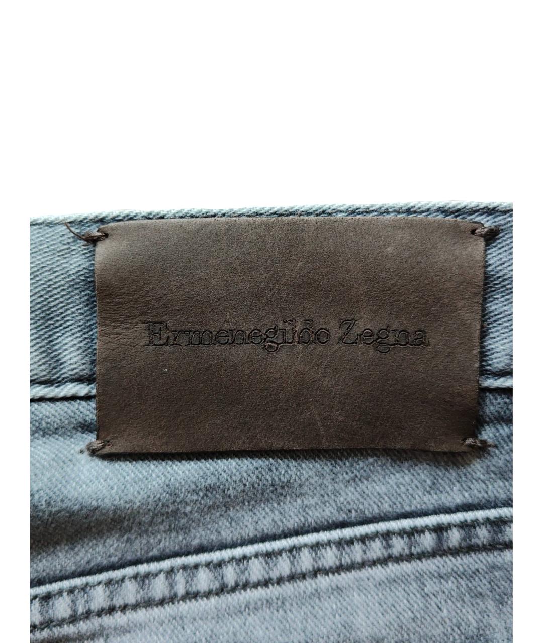 ERMENEGILDO ZEGNA Серые хлопко-эластановые джинсы скинни, фото 3