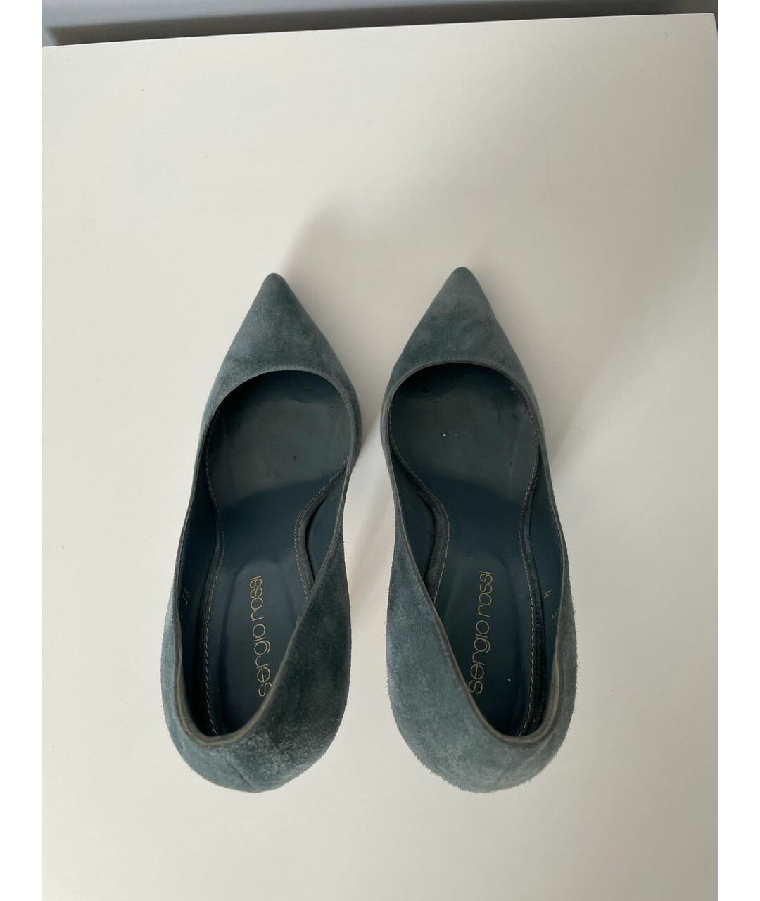 SERGIO ROSSI Голубые замшевые туфли, фото 3