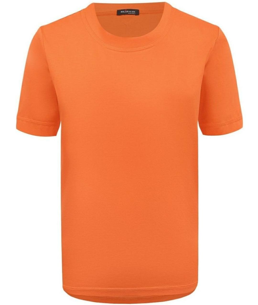 KITON Оранжевая хлопковая футболка, фото 1