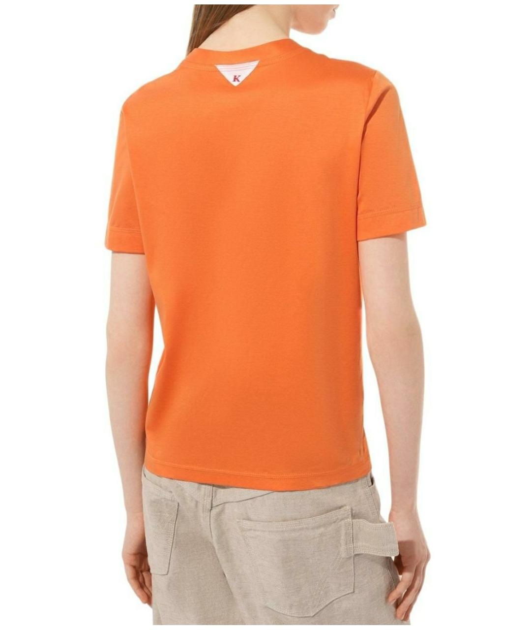KITON Оранжевая хлопковая футболка, фото 4