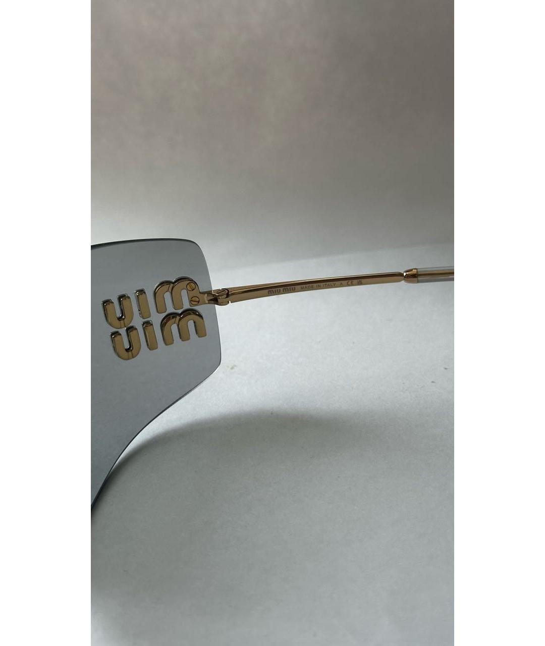 MIU MIU Серые металлические солнцезащитные очки, фото 5