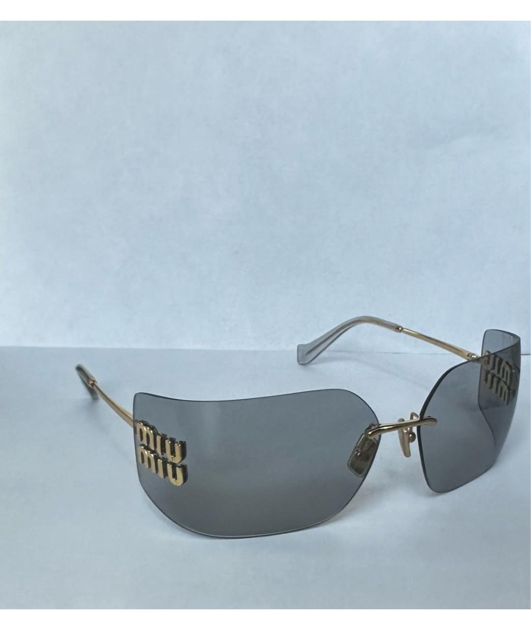 MIU MIU Серые металлические солнцезащитные очки, фото 2