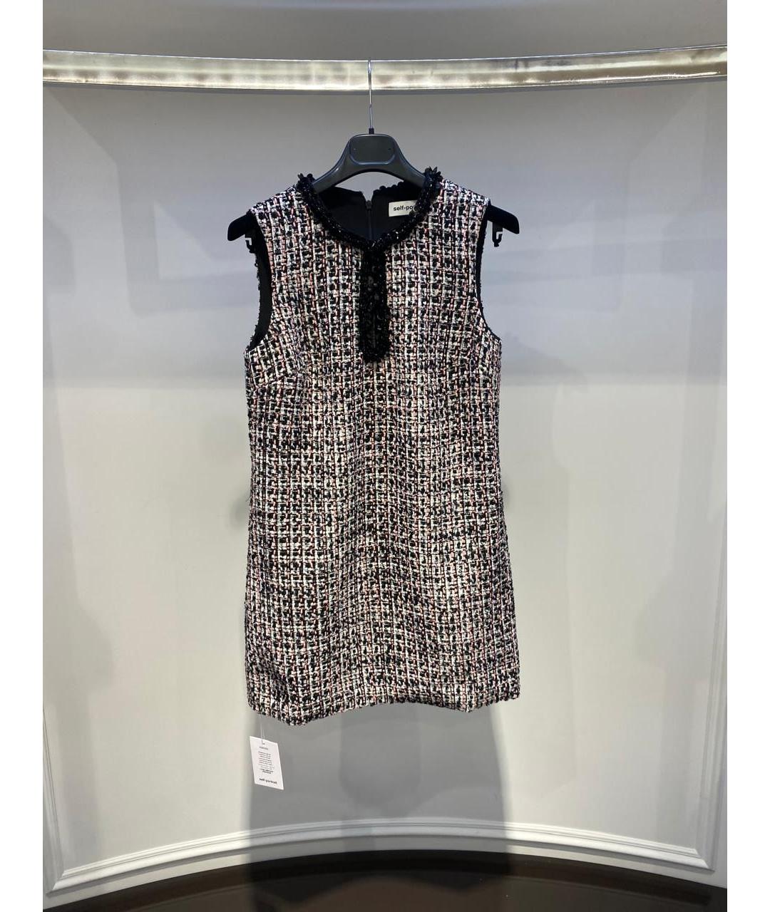 SELF-PORTRAIT Мульти твидовое платье, фото 2
