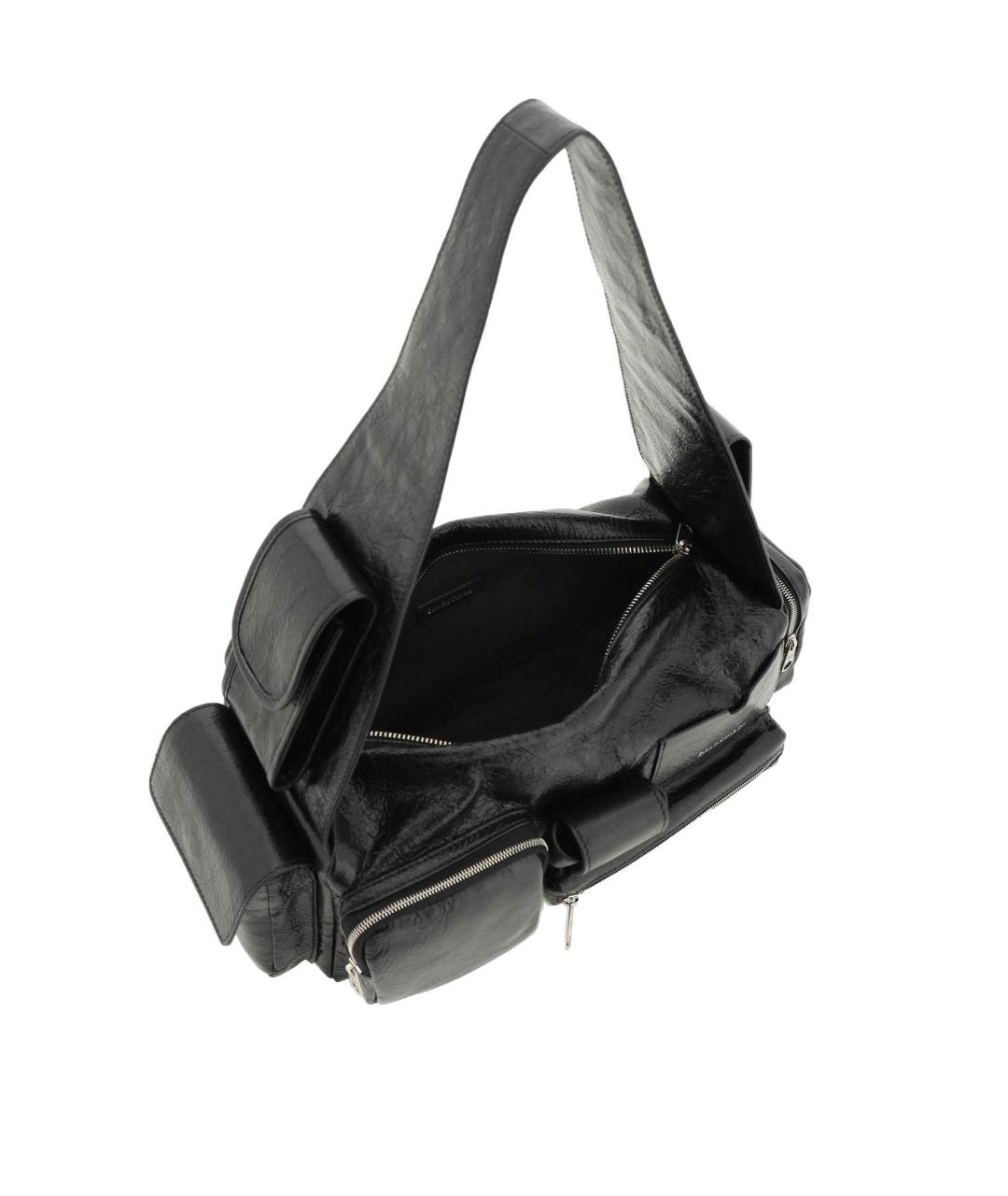 BALENCIAGA Черная кожаная сумка на плечо, фото 5