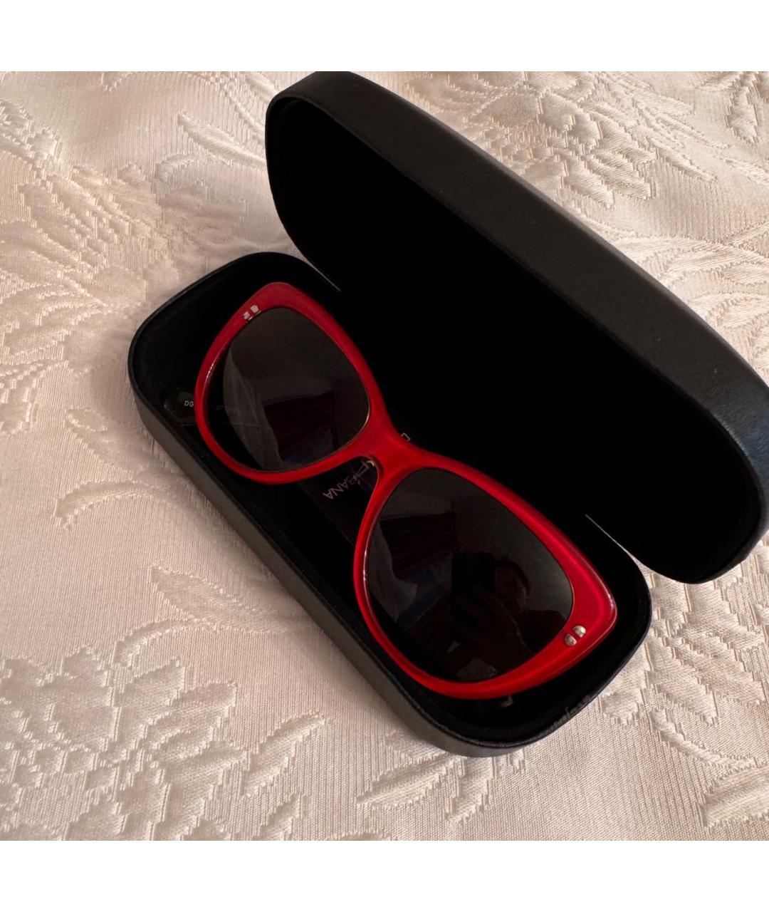 DOLCE&GABBANA Красные пластиковые солнцезащитные очки, фото 7