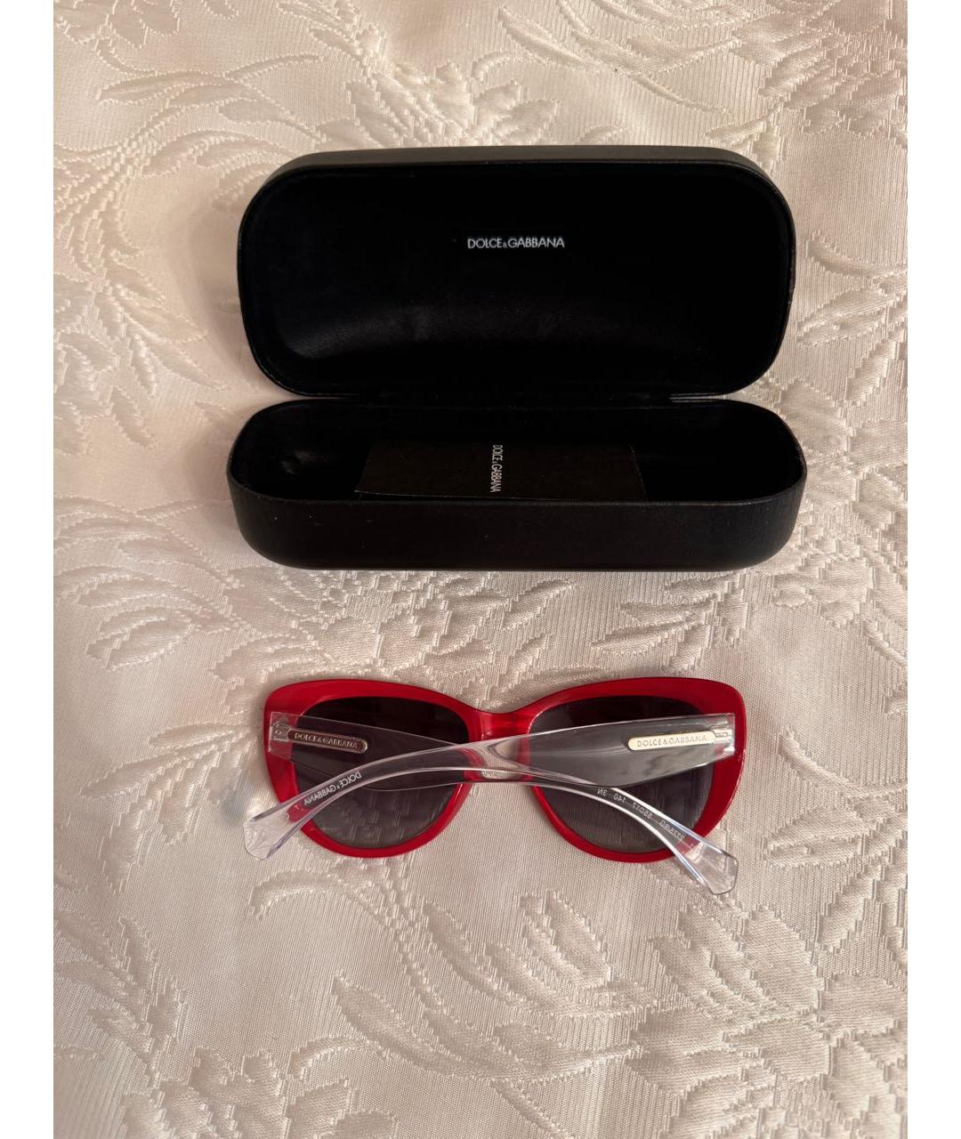 DOLCE&GABBANA Красные пластиковые солнцезащитные очки, фото 5