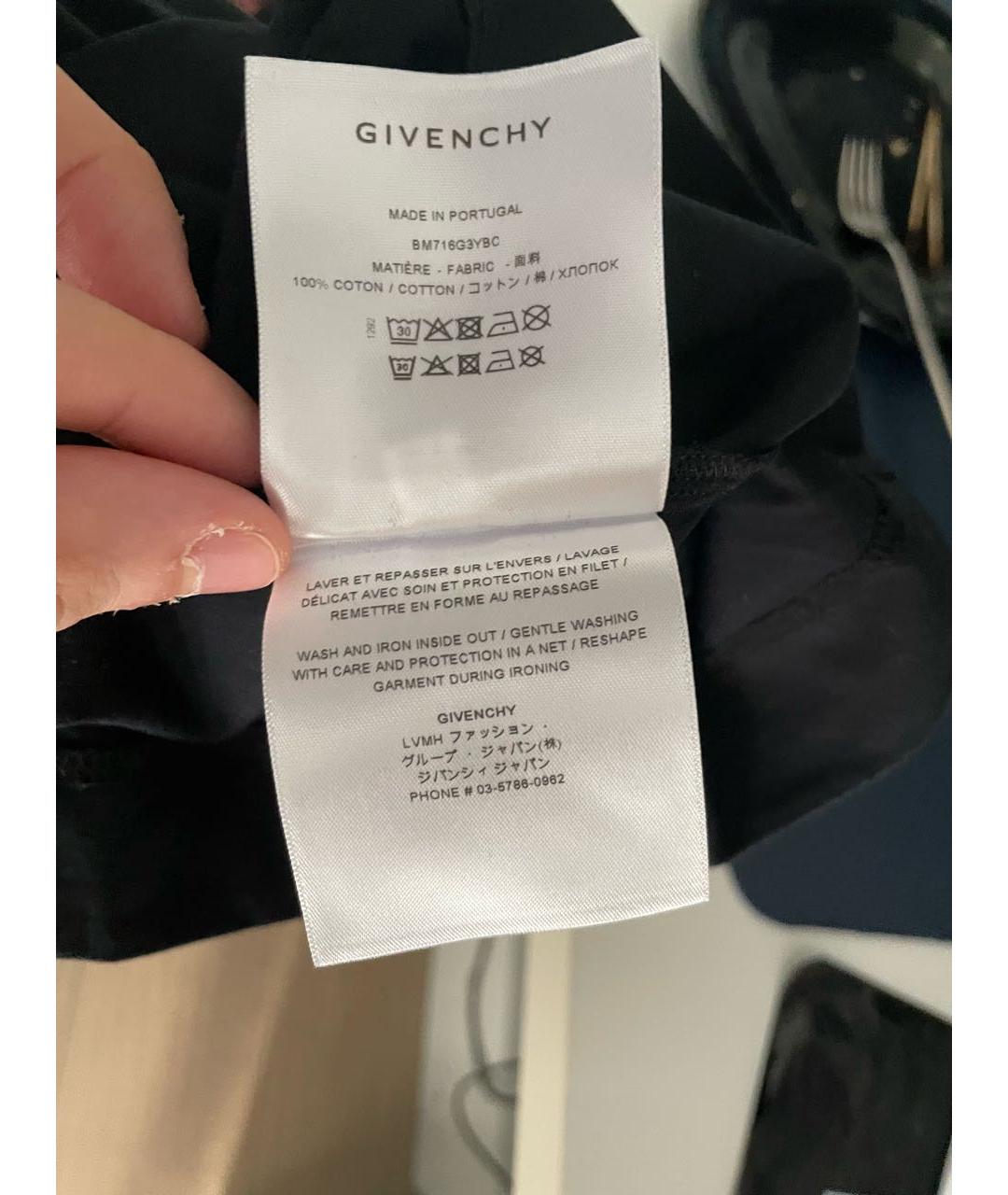 GIVENCHY Черная хлопковая футболка, фото 3