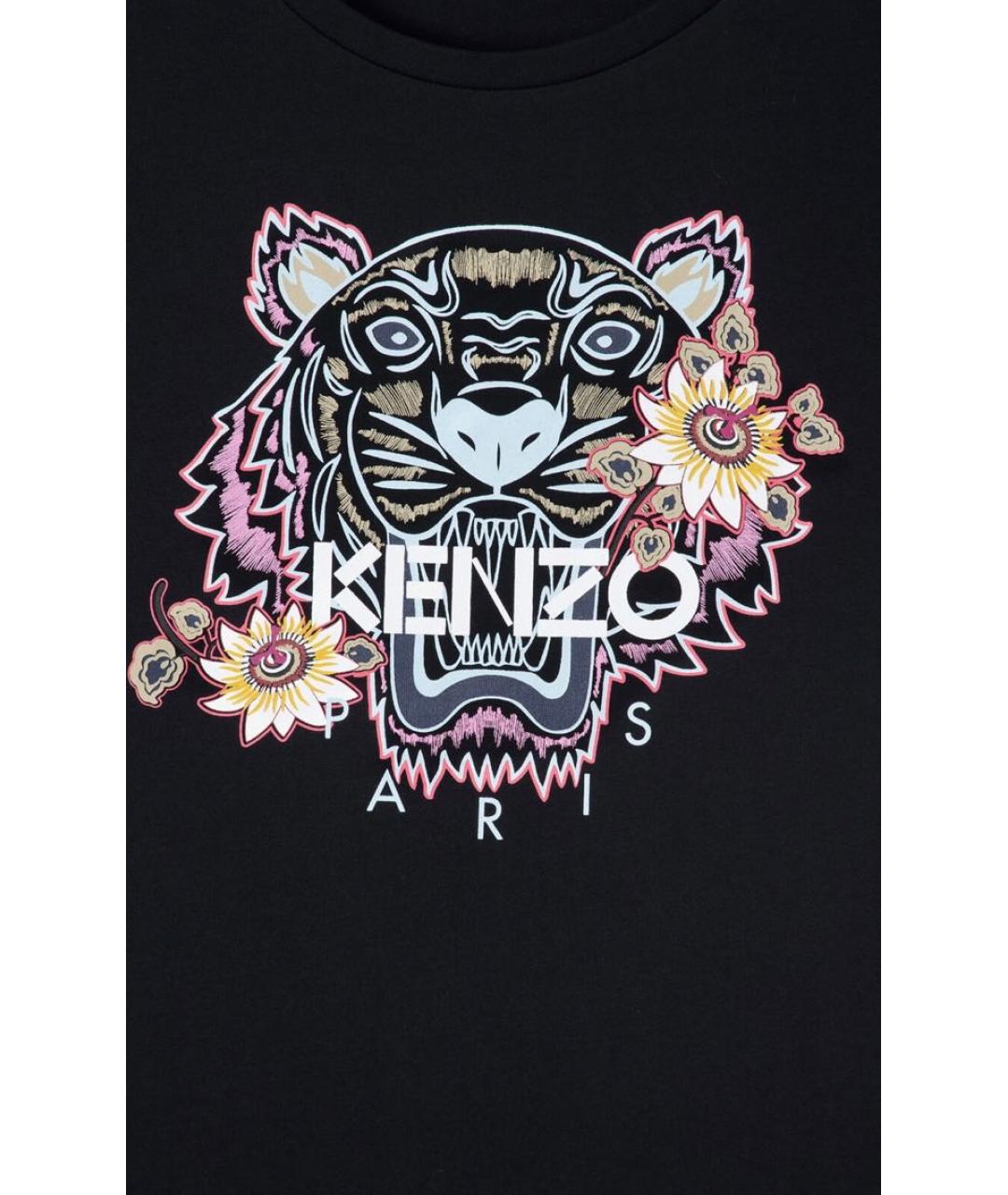 KENZO Черная хлопковая футболка, фото 3