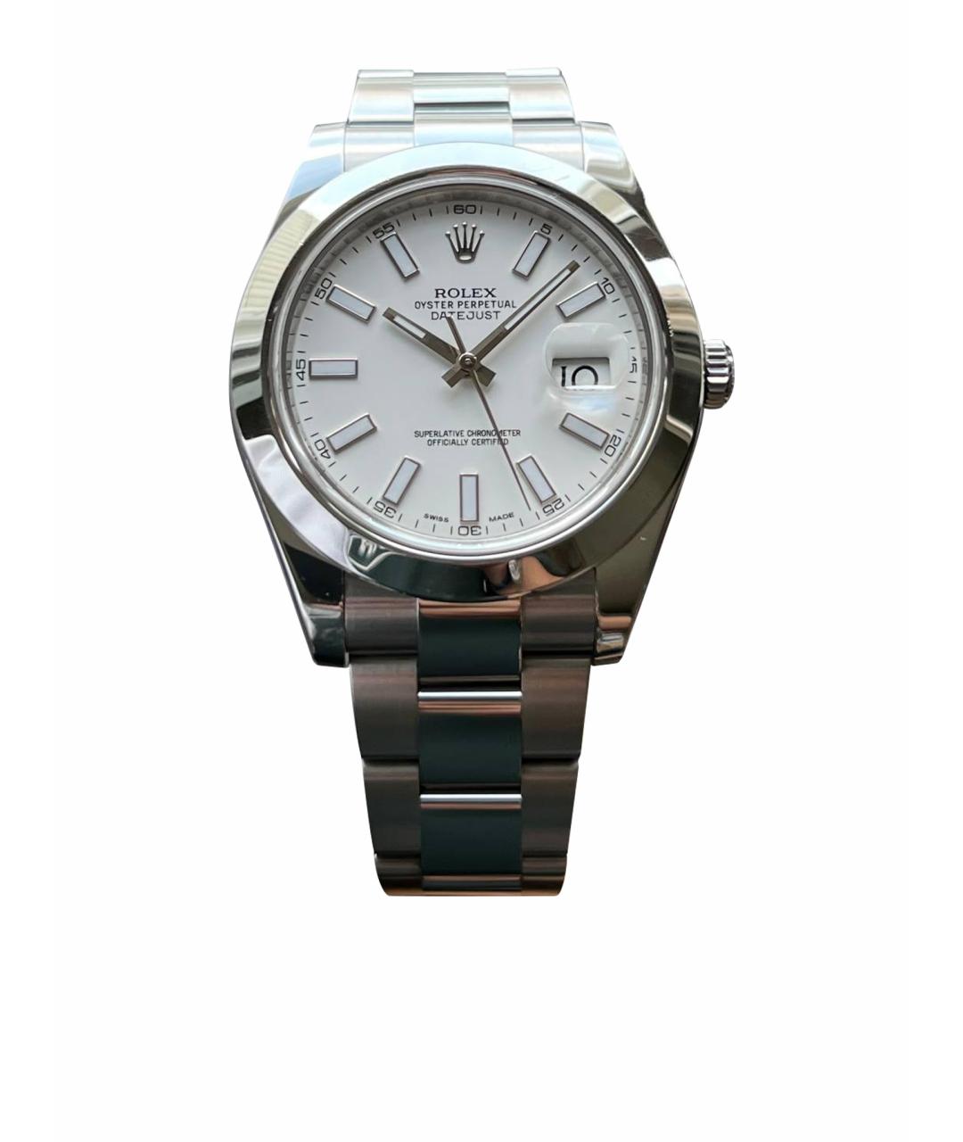 ROLEX Белые металлические часы, фото 1