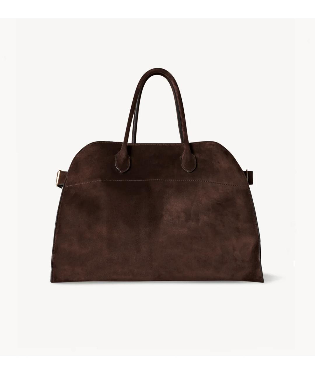 THE ROW Коричневая замшевая сумка с короткими ручками, фото 7