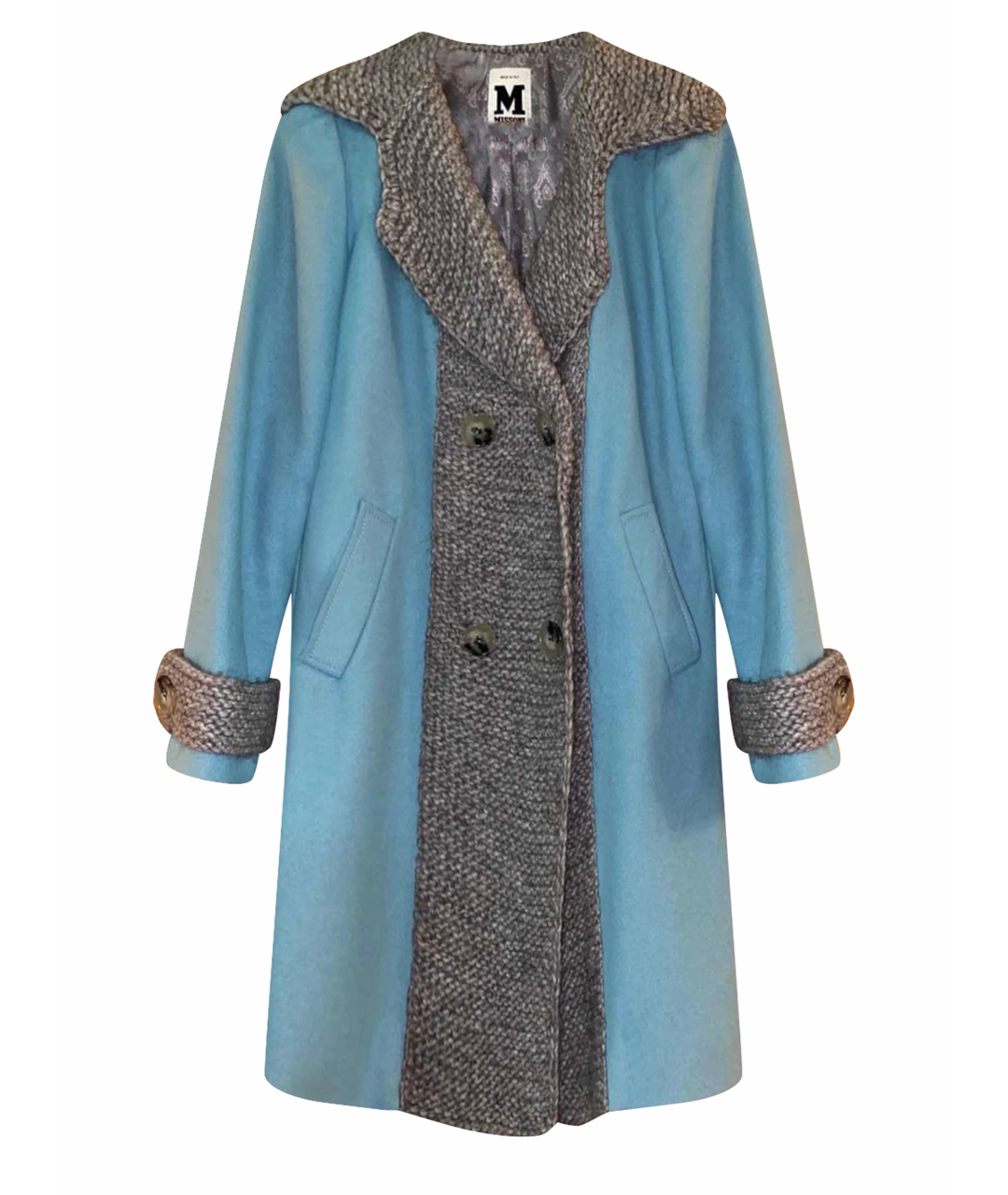 MISSONI Бирюзовое шерстяное пальто, фото 1