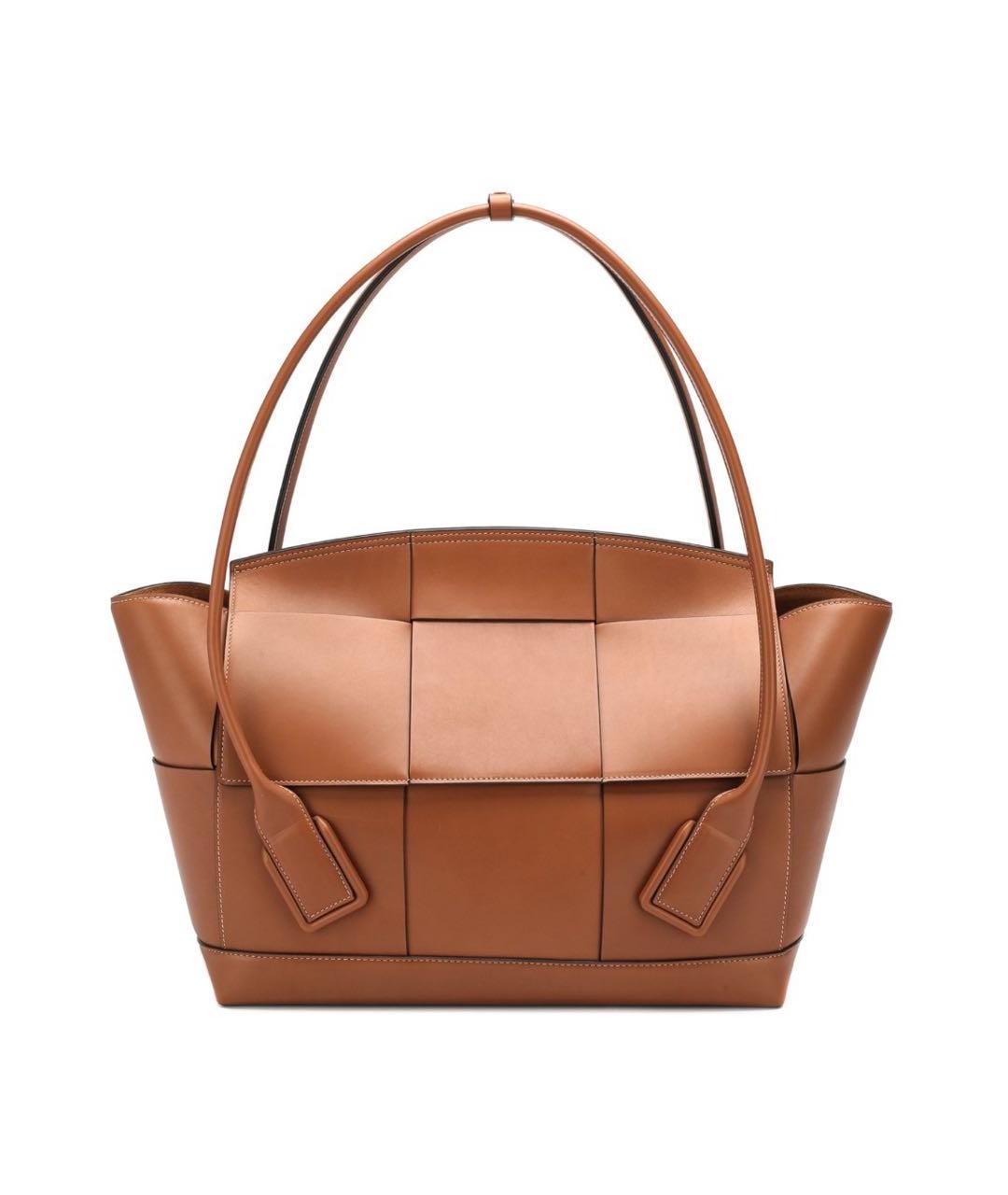 BOTTEGA VENETA Коричневая кожаная сумка с короткими ручками, фото 6
