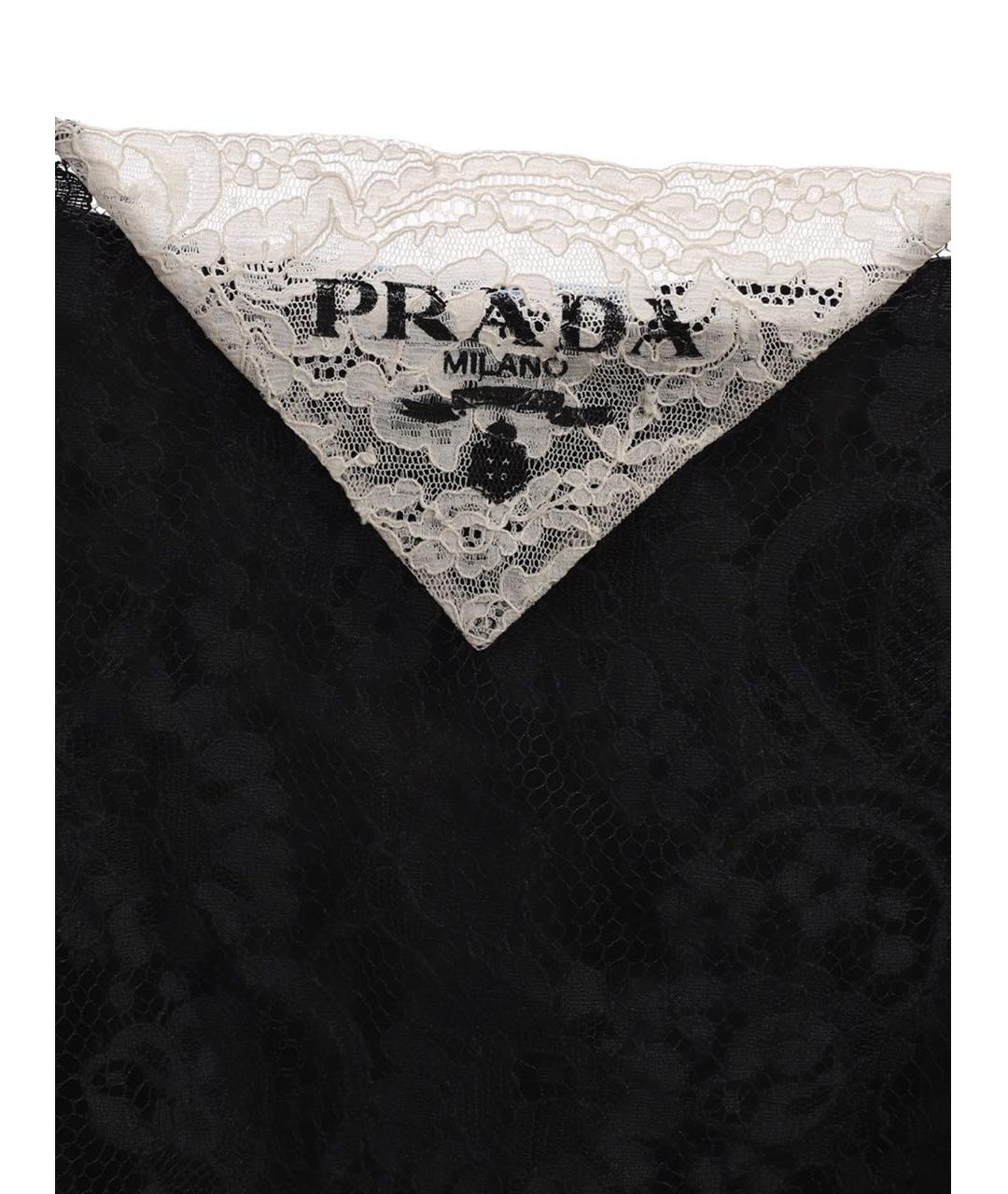 PRADA Черная хлопковая майка, фото 3