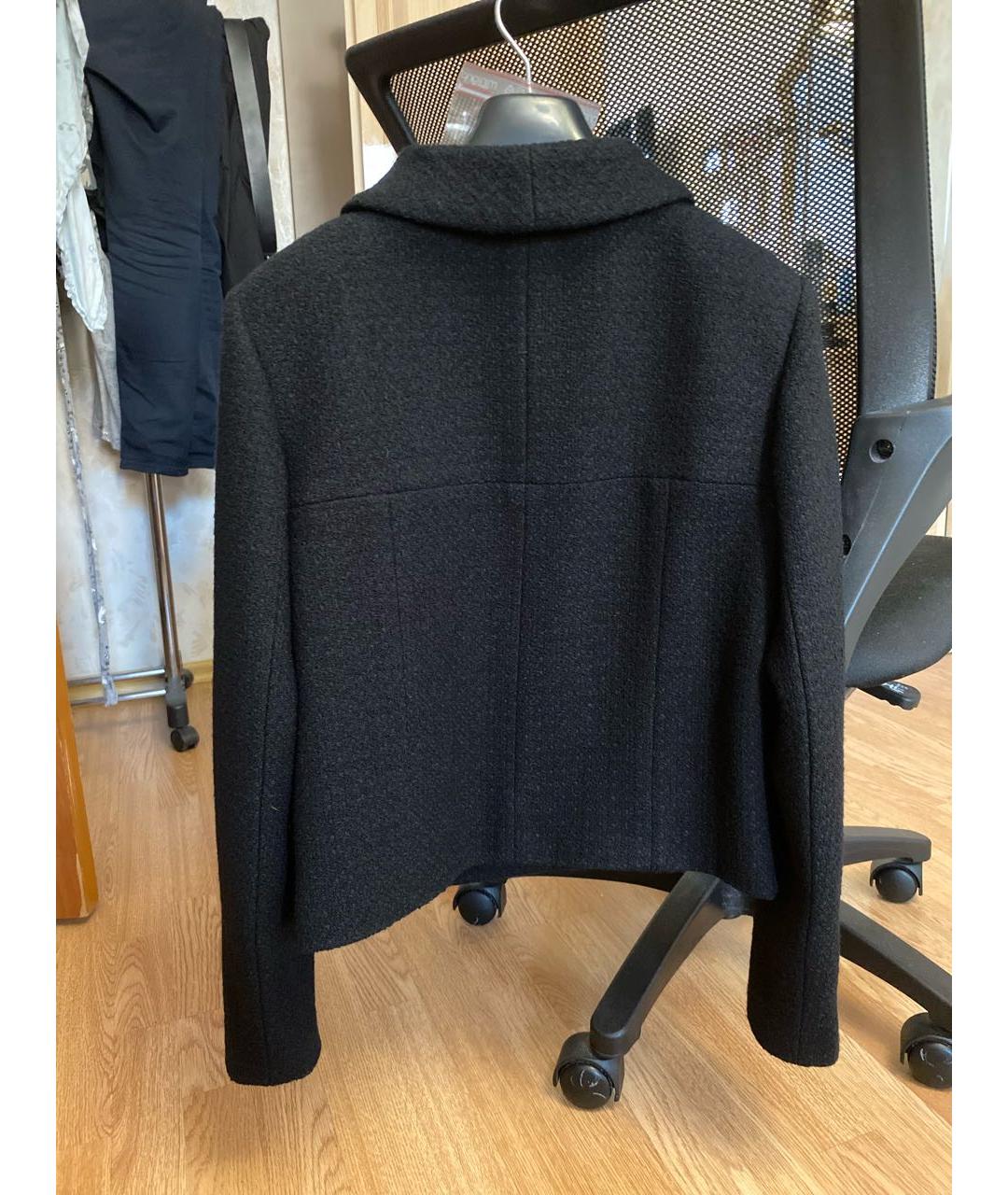 CHANEL Черный твидовый жакет/пиджак, фото 2