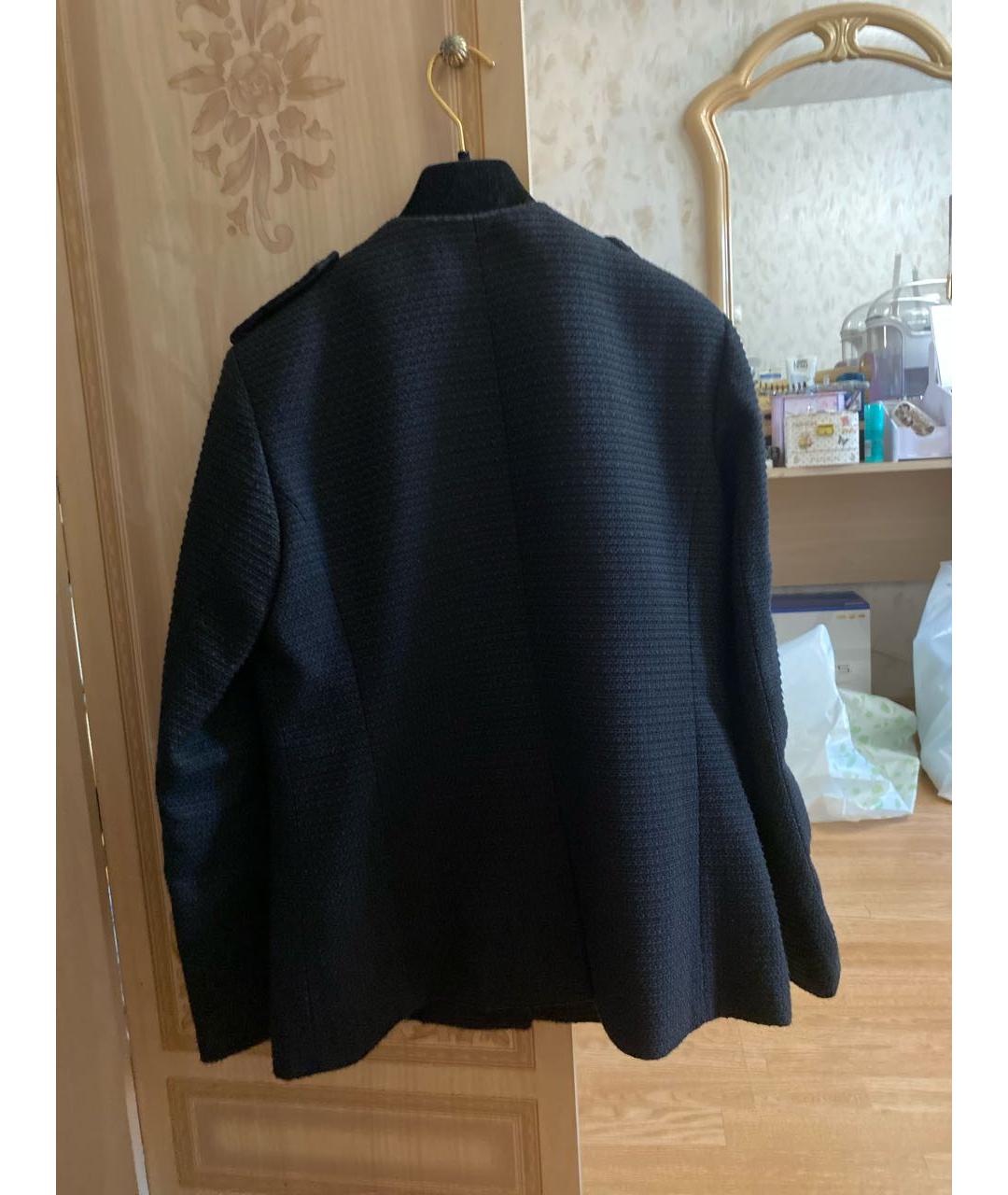 CHANEL Черный твидовый жакет/пиджак, фото 2