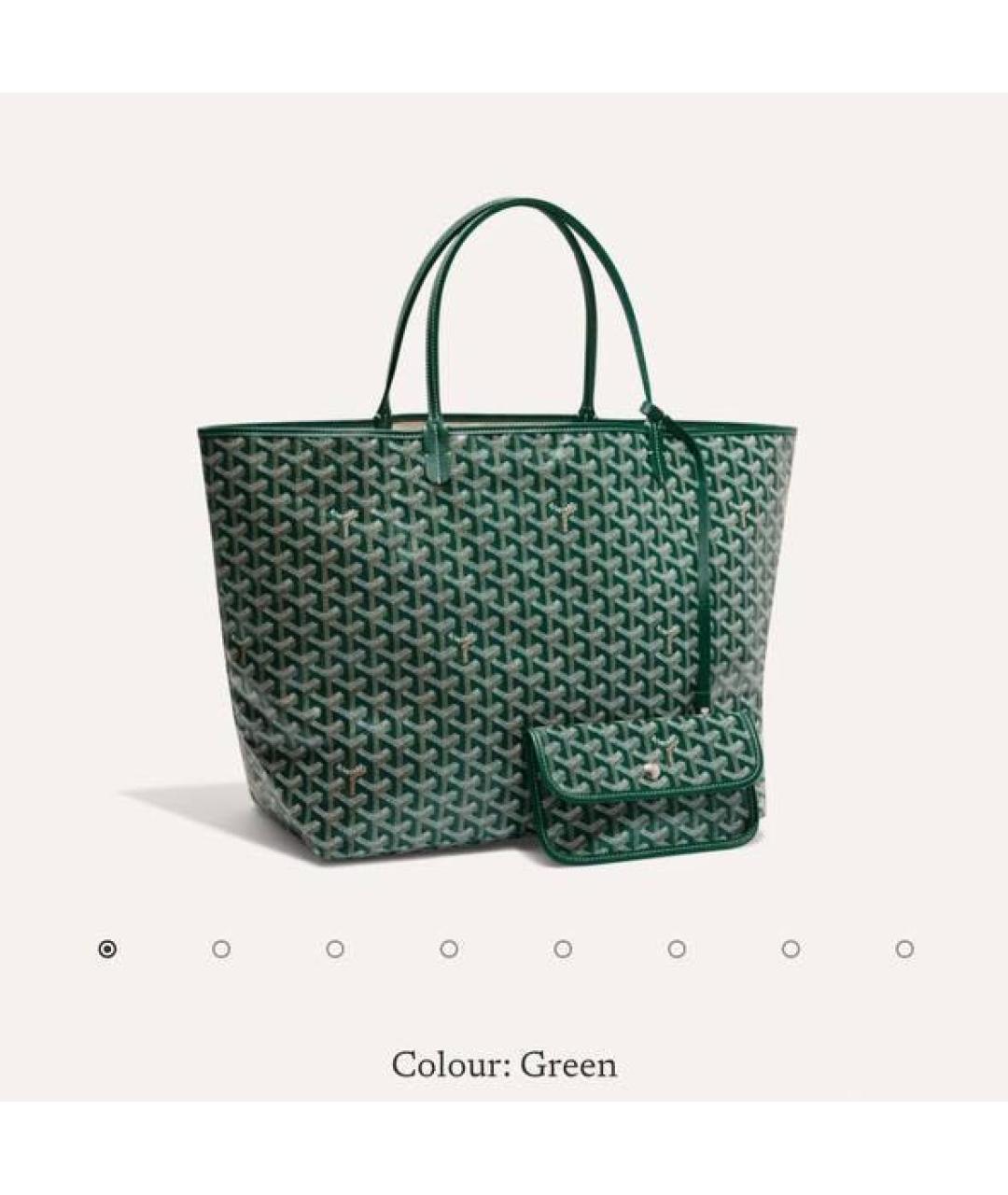 GOYARD Зеленая кожаная сумка тоут, фото 4