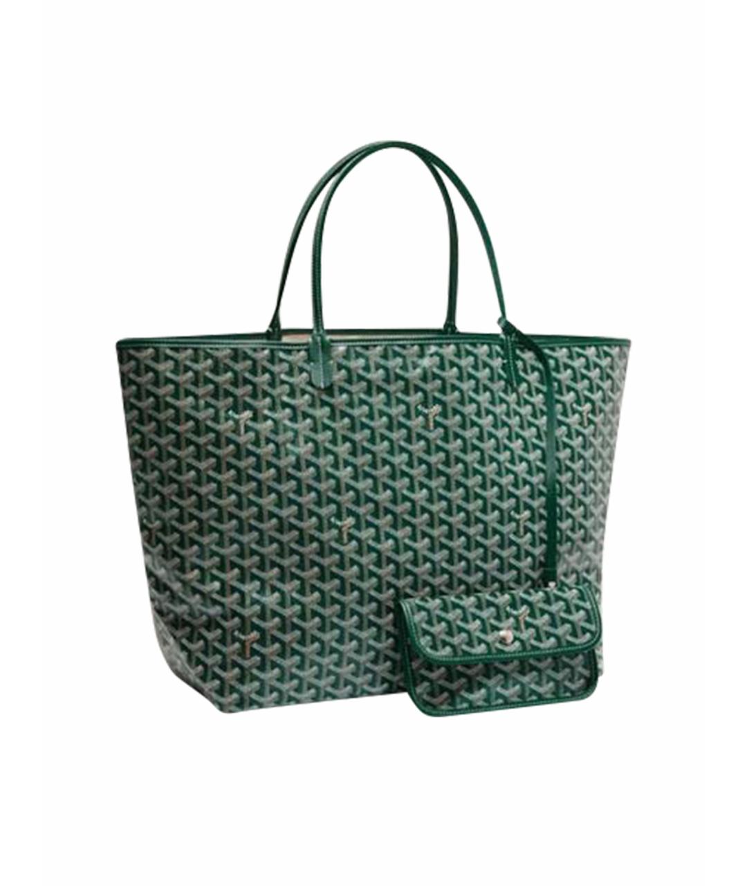 GOYARD Зеленая кожаная сумка тоут, фото 1