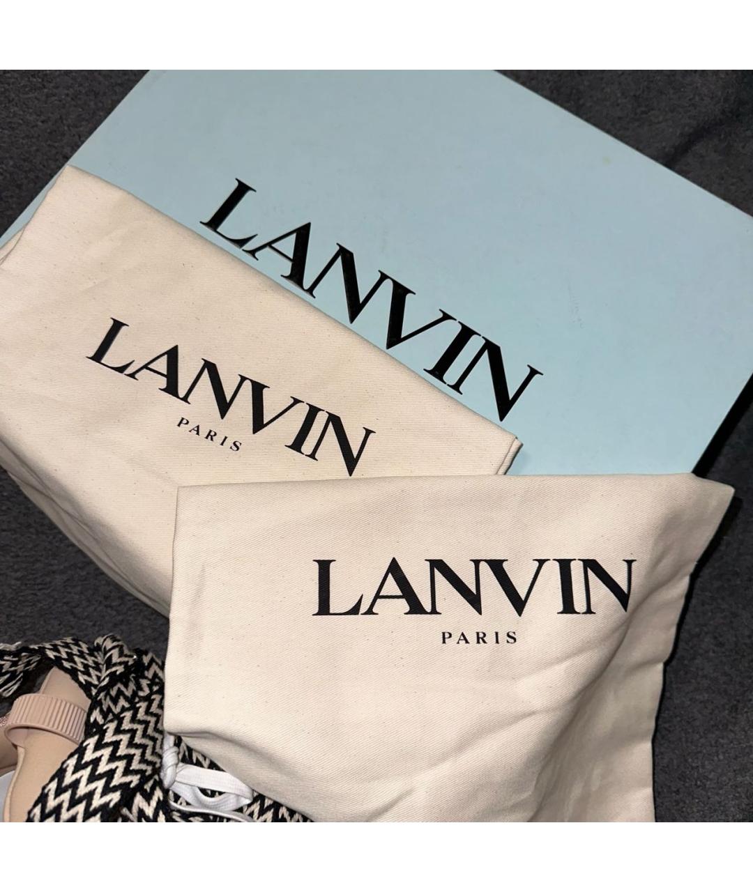 LANVIN Розовые замшевые кеды, фото 5