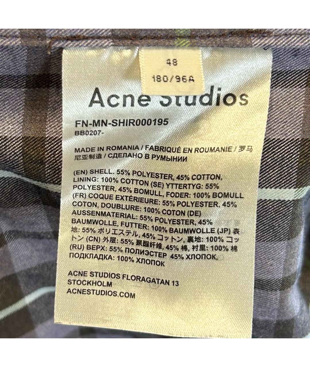 ACNE STUDIOS Фиолетовая хлопко-полиэстеровая кэжуал рубашка, фото 4