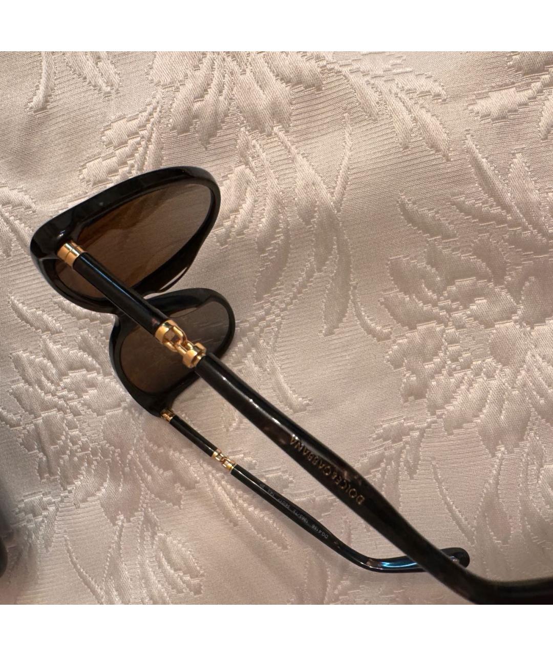 DOLCE&GABBANA Коричневые пластиковые солнцезащитные очки, фото 4