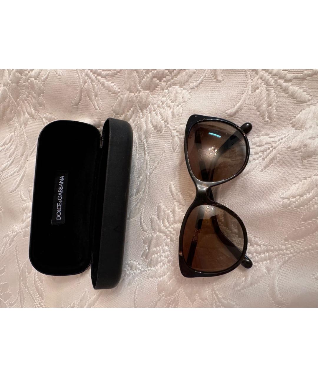 DOLCE&GABBANA Коричневые пластиковые солнцезащитные очки, фото 7
