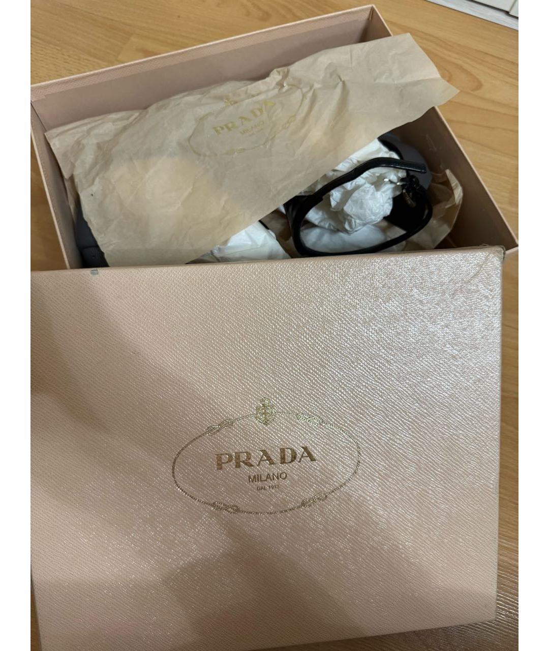 PRADA Черные кожаные туфли, фото 8