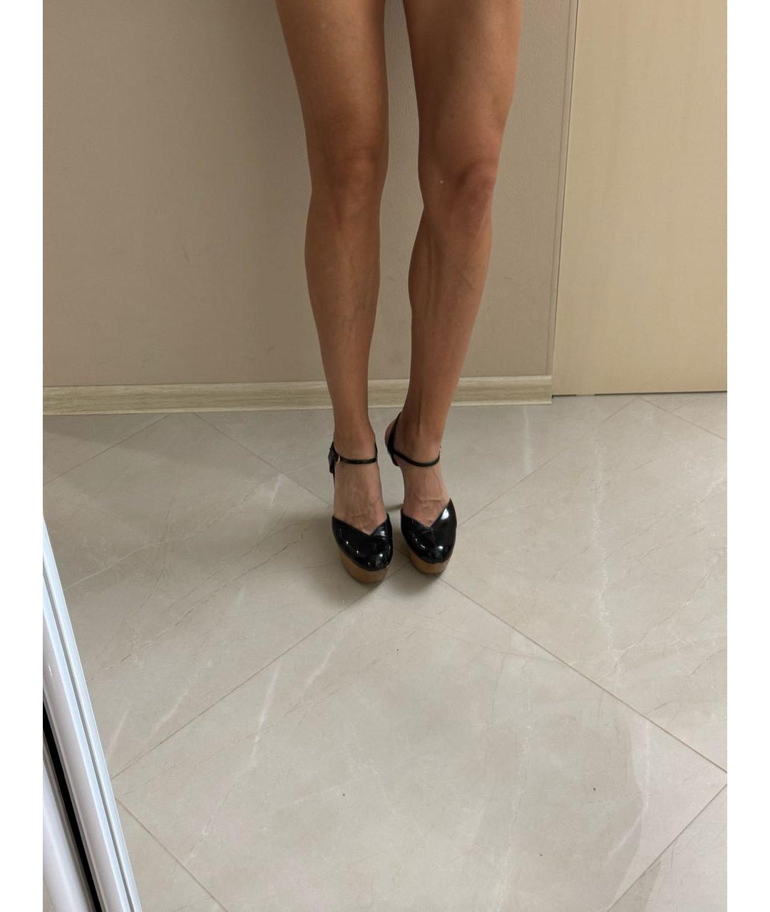 GUCCI Черные босоножки из лакированной кожи, фото 6