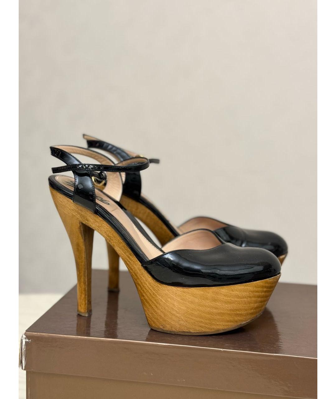 GUCCI Черные босоножки из лакированной кожи, фото 7