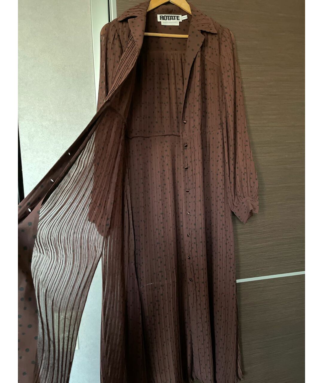 ROTATE Коричневое синтетическое платье, фото 6