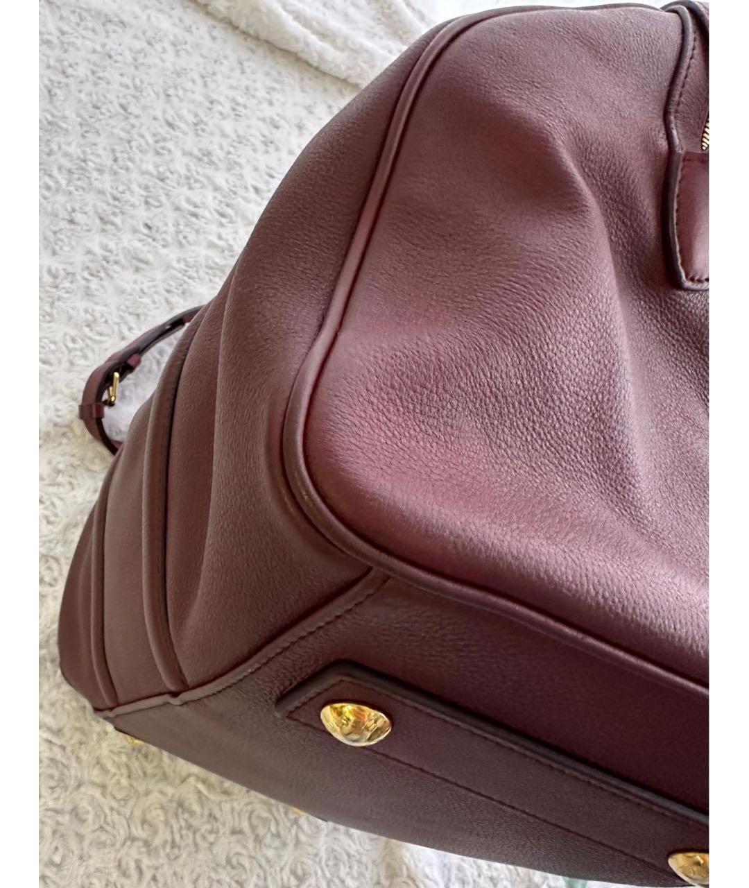 LOUIS VUITTON Бордовая кожаная дорожная/спортивная сумка, фото 6