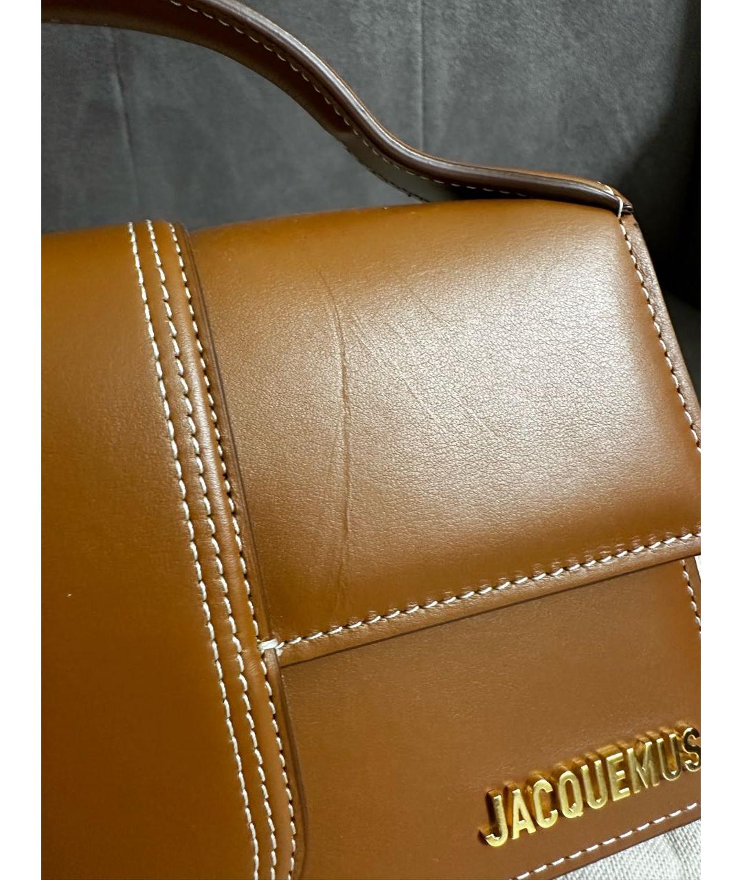 JACQUEMUS Коричневая кожаная сумка через плечо, фото 8