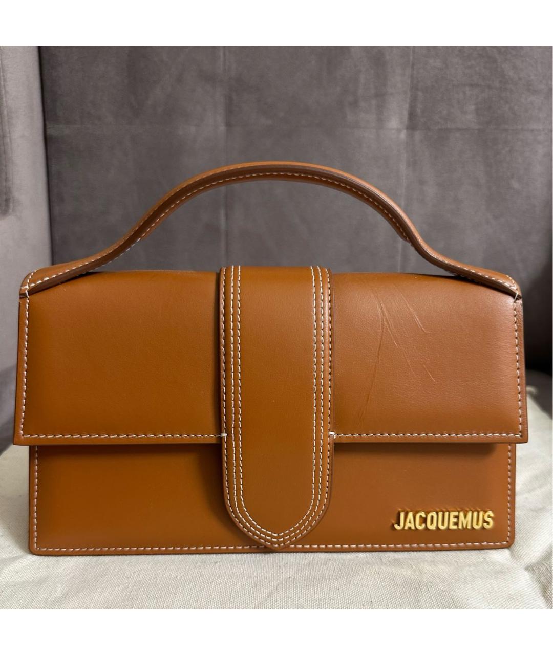 JACQUEMUS Коричневая кожаная сумка через плечо, фото 7