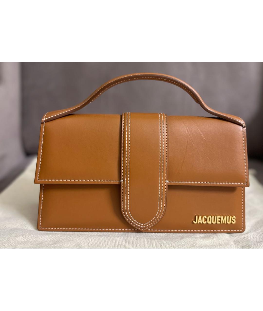 JACQUEMUS Коричневая кожаная сумка через плечо, фото 9
