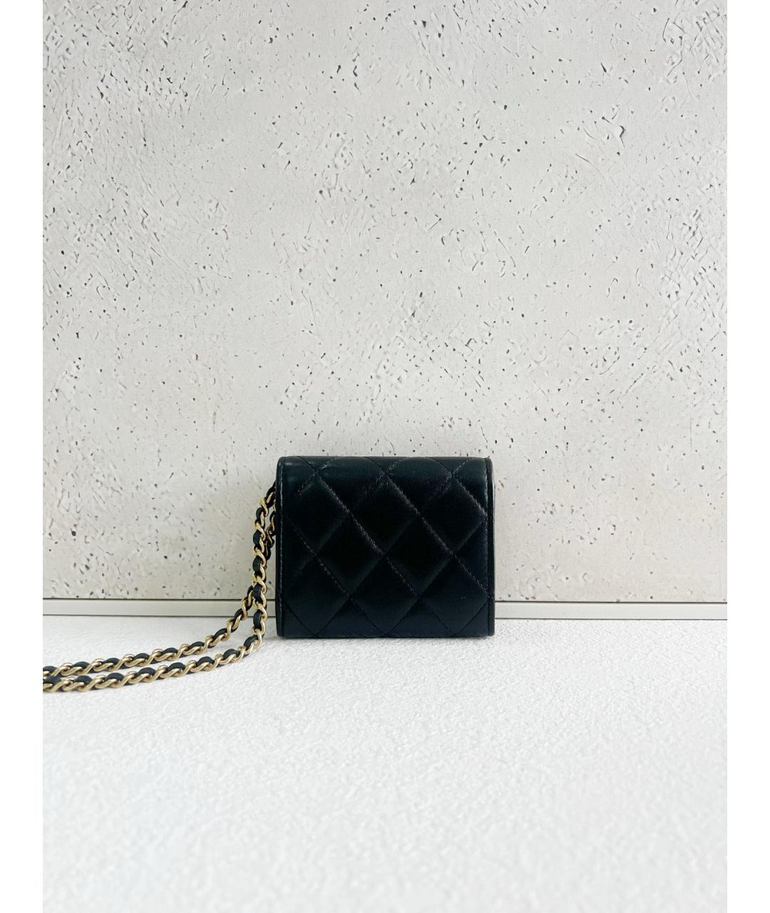 CHANEL Черный кожаный кошелек, фото 2