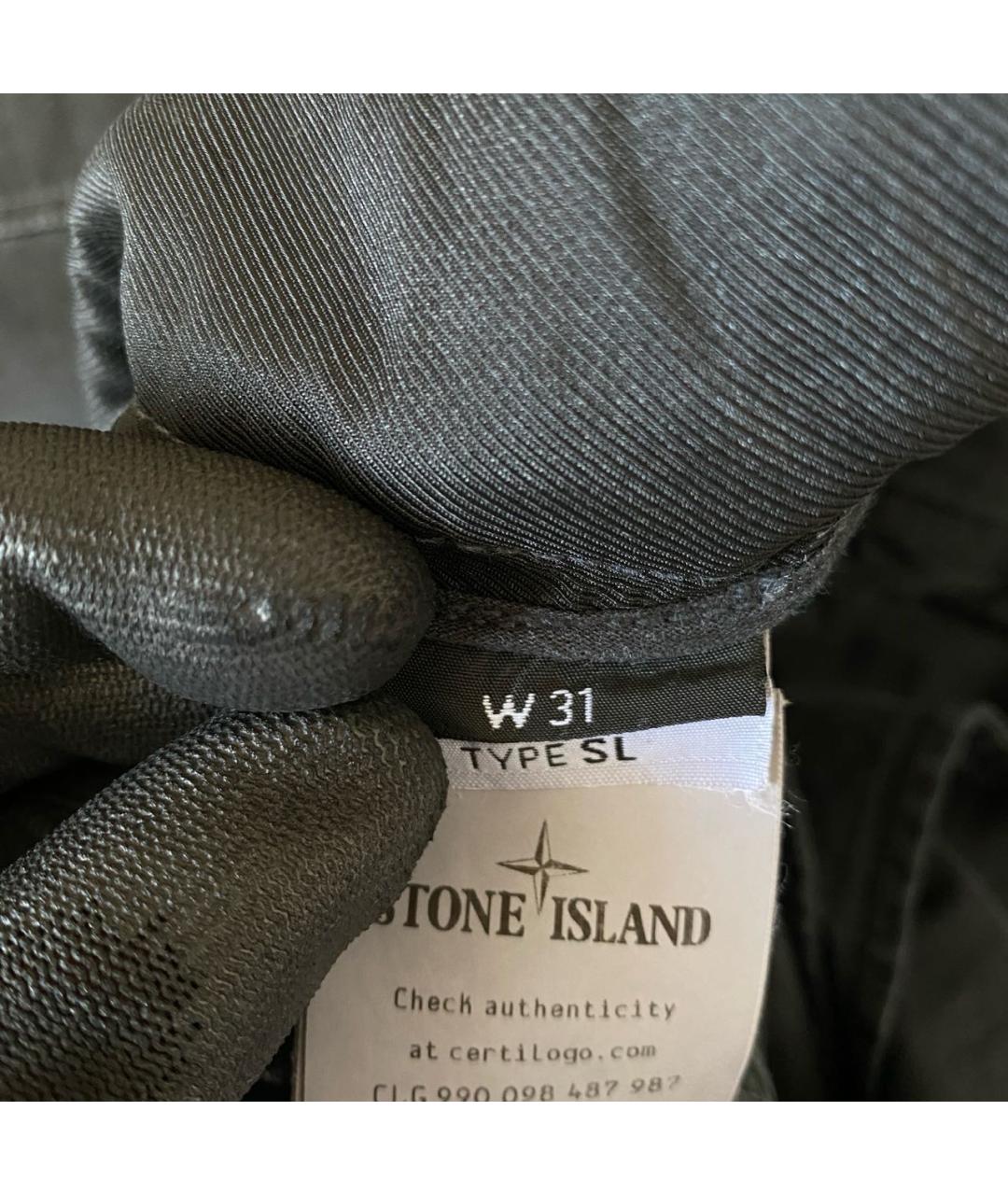 STONE ISLAND Антрацитовые повседневные брюки, фото 6